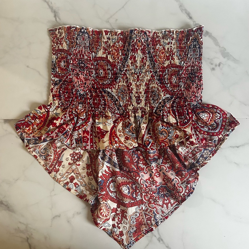 Bohemian Paisley Strapless Top